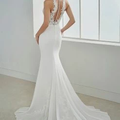Mermaid Dresses White One Bridal FILIPINAS Pronovias Wedding Dress Sheer Bodice Lace Illusion Gown