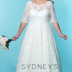 Long Sleeve Dresses Sydney's Closet SC5216 Lace Sleeves A Line Plus Sized Wedding Dress SC 5216 Charlotte 16 Long Sleeve Dresses Sydney's Closet SC5216 Lace Sleeves A Line Plus Sized Wedding Dress SC 5216 Charlotte