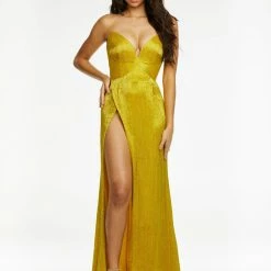 Ashleylauren Ashley Lauren 11156 Strapless Liquid Beaded Pageant Gown With Slit Evening Dress 20 Ashleylauren Ashley Lauren 11156 Strapless Liquid Beaded Pageant Gown With Slit Evening Dress