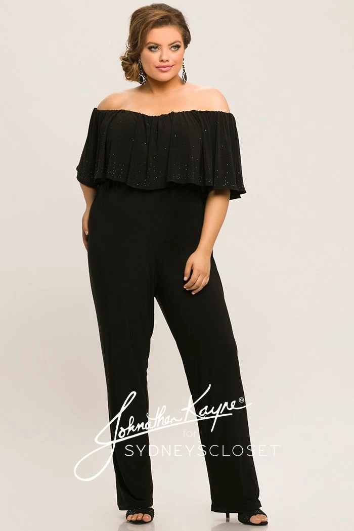 Johnathan Kayne For Sydneys Closet JK 2014 Plus Size Jumpsuit Off The Shoulder Long 3 Johnathan Kayne For Sydneys Closet JK 2014 Plus Size Jumpsuit Off The Shoulder Long
