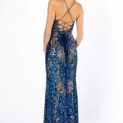 In Stock Backless Dresses Primavera Couture 3211 Size 6 Sequin Prom Dress Pageant Gown Evening Formal Wear Side Slit