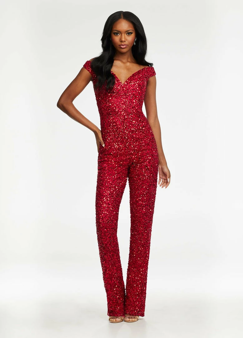 Ashleylauren Ashley Lauren 11175 Off The Shoulder Sequin Jumpsuit Pageant Wear Jumpsuits & Rompers 14 Ashleylauren Ashley Lauren 11175 Off The Shoulder Sequin Jumpsuit Pageant Wear Jumpsuits & Rompers