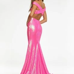 Ashleylauren Ashley Lauren 11107 Sequin Pageant Dress Prom Gown Backless Off The Shoulder