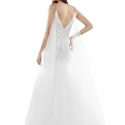 Colors G962 Long Lace Mermaid Formal Dress Cape Pageant Prom Gown