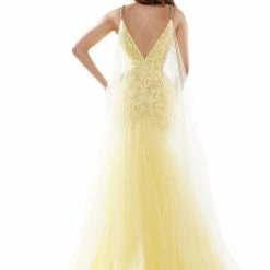 Colors G962 Long Lace Mermaid Formal Dress Cape Pageant Prom Gown