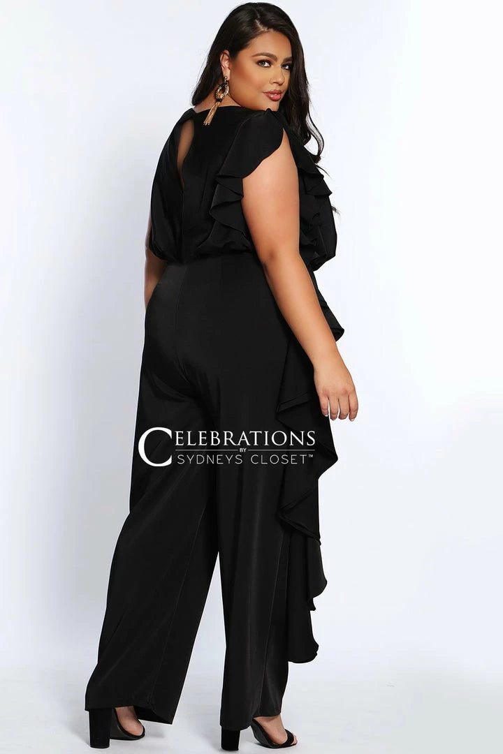 Sydney's Closet CE2014 Plus Sized Jumpsuit One Shoulder Ruffle Pants Suit CE 2014 Jumpsuits & Rompers 9 Sydney's Closet CE2014 Plus Sized Jumpsuit One Shoulder Ruffle Pants Suit CE 2014 Jumpsuits & Rompers