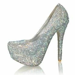 Marc Defang GÉRALDINE 6 Inch High Pageant Heel Prom Shoes AB CRYSTAL