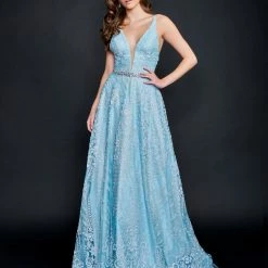 Nina Canacci 8199 Long Ballgown Prom Dress Pageant Gown Glitter Shimmer Ballgown Dresses