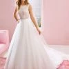 White One Bridal GLORIA Pronovias Wedding Dress Lace Ballgown Pearls Tulle Skirt