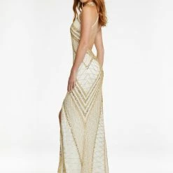 Ashleylauren Ashley Lauren 11177 Halter Beaded Gown With Center Slit And Halter Neckline 22 Ashleylauren Ashley Lauren 11177 Halter Beaded Gown With Center Slit And Halter Neckline