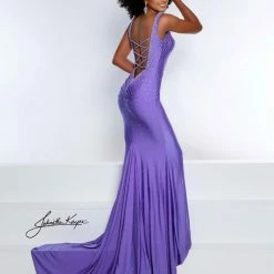 In Stock Johnathan Kayne 2445 Size 8 Royal Lycra Prom Dress Corset Backless