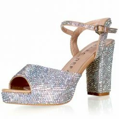 Marc Defang GIAVANNA AB CRYSTALS Platform Pageant Heels Prom Shoes Block