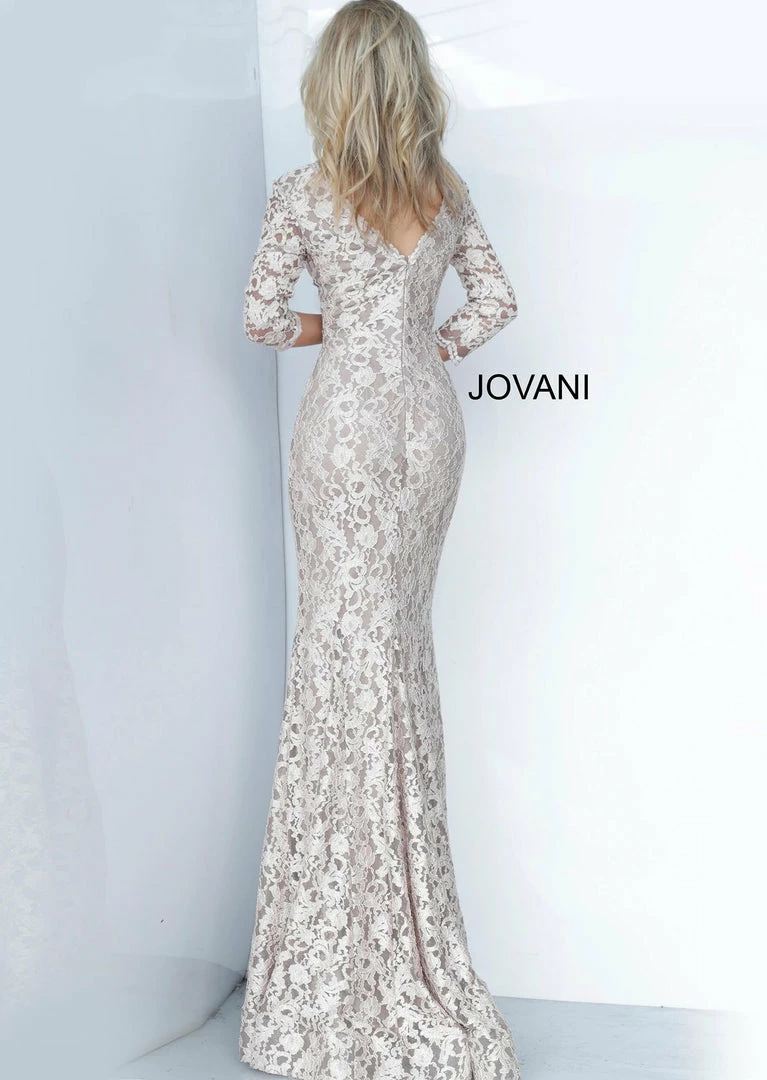 Jovani 03350 Fitted Lace Three Quarter Sleeves Evening Gown Mother Of The Bride Long Sleeve Dresses 5 Jovani 03350 Fitted Lace Three Quarter Sleeves Evening Gown Mother Of The Bride Long Sleeve Dresses