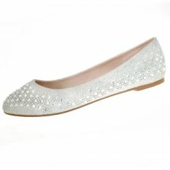 Your Party Shoes Hannah Crystal Embellished Ballet Flat Prom Pageant Formal