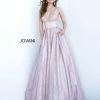 Discontinued Jovani 4683 Rose Plunging Neckline Shimmer Prom Dress Ball Gown Ballgown Dresses