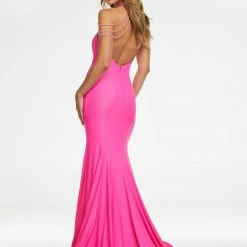 Ashleylauren Ashley Lauren 11170 High Neck Jersey Evening Gown With Beaded Shoulder Draping Mermaid Dresses 16 Ashleylauren Ashley Lauren 11170 High Neck Jersey Evening Gown With Beaded Shoulder Draping Mermaid Dresses