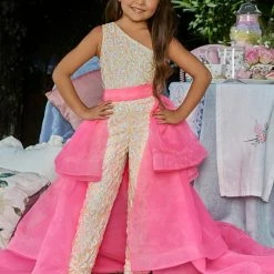 Ashley Lauren Kids Ashley Lauren 8065 Kids Tiered Organza Overskirt Pageant Wear Girls Fun Fashion