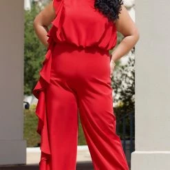 Sydney's Closet CE2014 Plus Sized Jumpsuit One Shoulder Ruffle Pants Suit CE 2014 Jumpsuits & Rompers 35 Sydney's Closet CE2014 Plus Sized Jumpsuit One Shoulder Ruffle Pants Suit CE 2014 Jumpsuits & Rompers