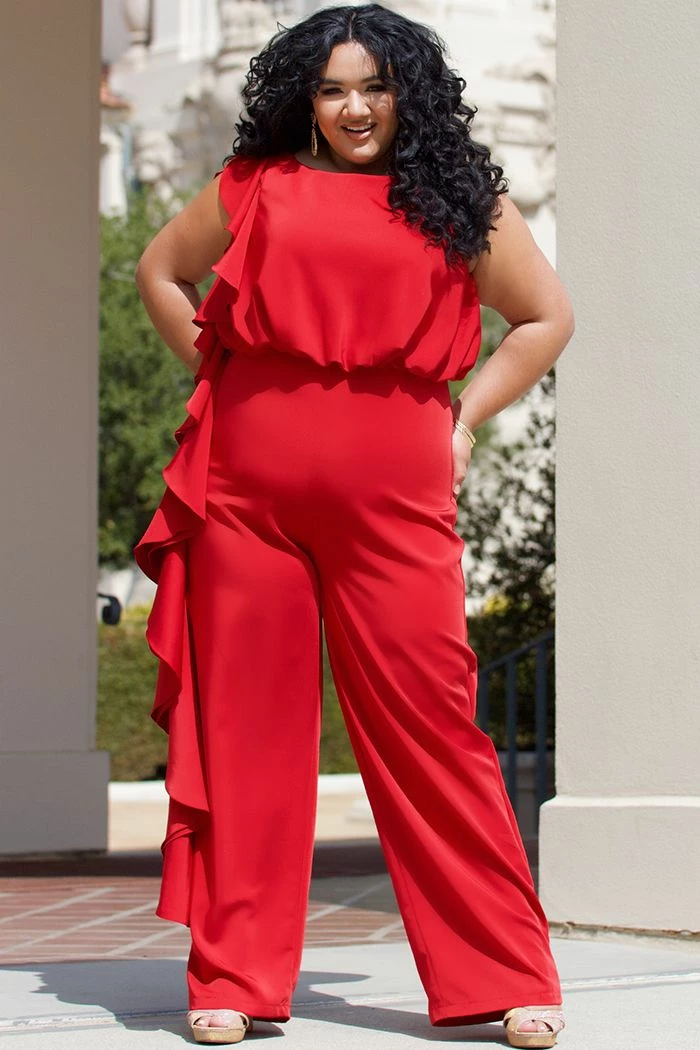 Sydney's Closet CE2014 Plus Sized Jumpsuit One Shoulder Ruffle Pants Suit CE 2014 Jumpsuits & Rompers 18 Sydney's Closet CE2014 Plus Sized Jumpsuit One Shoulder Ruffle Pants Suit CE 2014 Jumpsuits & Rompers