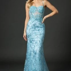 In Stock Mermaid Dresses Nina Canacci 6556 Size 8 Long Mermaid Prom Pageant Gown Sheer Lace Corset Dress Train
