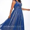 In Stock Sydneys Closet 7284 Size 16 V Neckline Wide Straps Plus Size Prom Dress Evening Gown