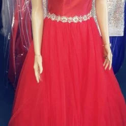 In Stock Ballgown Dresses Jovani JVN66687 Size 0 Red Prom Dress Pageant Gown Straight Lapel Neck Ballgown 10 In Stock Ballgown Dresses Jovani JVN66687 Size 0 Red Prom Dress Pageant Gown Straight Lapel Neck Ballgown