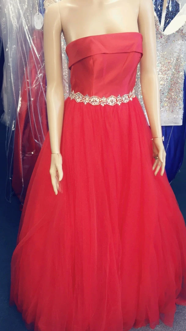 In Stock Ballgown Dresses Jovani JVN66687 Size 0 Red Prom Dress Pageant Gown Straight Lapel Neck Ballgown 6 In Stock Ballgown Dresses Jovani JVN66687 Size 0 Red Prom Dress Pageant Gown Straight Lapel Neck Ballgown