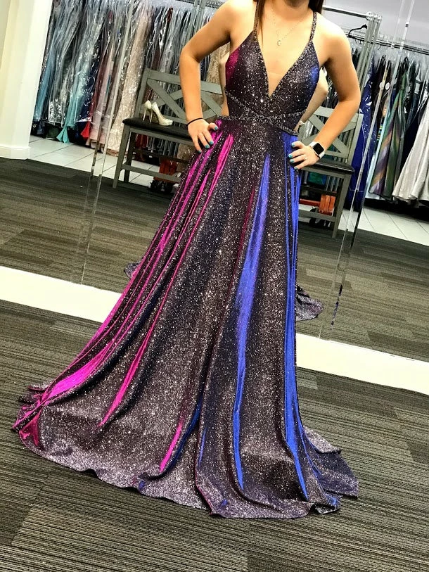 Discontinued Jovani JVN4280 Long Iridescent Shimmer Prom Dress Open Back V Neckline 3 Discontinued Jovani JVN4280 Long Iridescent Shimmer Prom Dress Open Back V Neckline