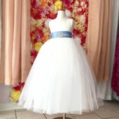 In Stock Rosebuds 5123 Long Ballgown Flower Girl Dress Satin Sash First Communion Size 10