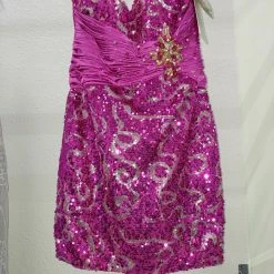 In Stock Riva Gold Size 12 Short Sequin Dress Cocktail Mini Gown CLEARANCE 7 In Stock Riva Gold Size 12 Short Sequin Dress Cocktail Mini Gown CLEARANCE