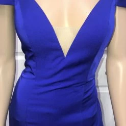 In Stock Jovani JVN 57297 Royal Size 4 Off The Shoulder Prom Dress Pageant Gown Slit