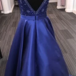 In Stock Ballgown Dresses Jovani JVN67198 Royal Size 20 Prom Dress A Line Ballgown Plus Size Royal