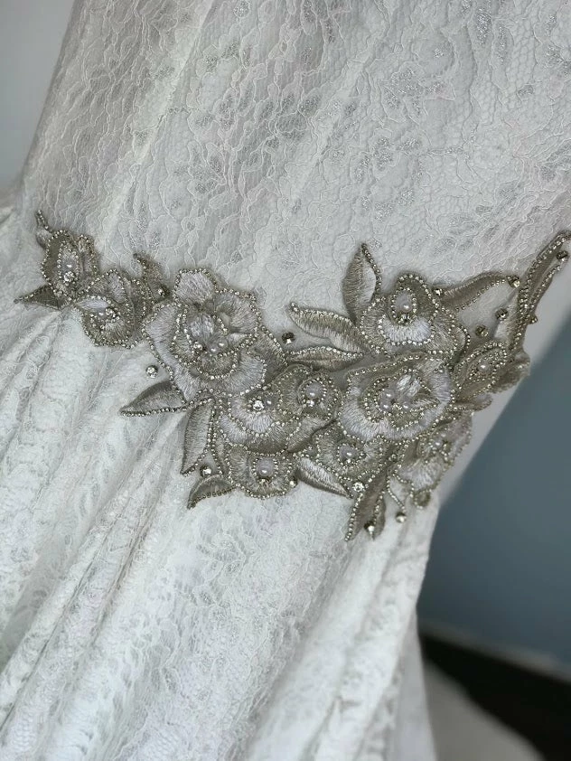 In Stock Johnathan Kayne B111 Size 6, 14 Lace Mermaid Wedding Dress Crystal Flower 11 In Stock Johnathan Kayne B111 Size 6, 14 Lace Mermaid Wedding Dress Crystal Flower