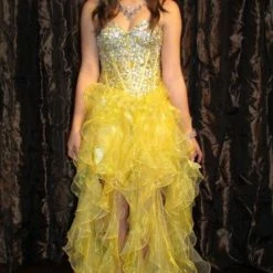 In Stock Nina Canacci 5024 Size 4 Ruffle High Low Fun Fashion Formal Dress Short Long Pageant Gown