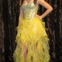In Stock Nina Canacci 5024 Size 4 Ruffle High Low Fun Fashion Formal Dress Short Long Pageant Gown