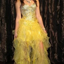 In Stock Nina Canacci 5024 Size 4 Ruffle High Low Fun Fashion Formal Dress Short Long Pageant Gown