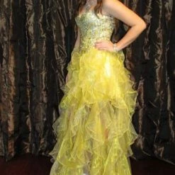 In Stock Nina Canacci 5024 Size 4 Ruffle High Low Fun Fashion Formal Dress Short Long Pageant Gown