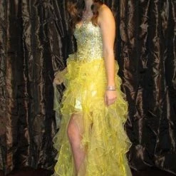 In Stock Nina Canacci 5024 Size 4 Ruffle High Low Fun Fashion Formal Dress Short Long Pageant Gown