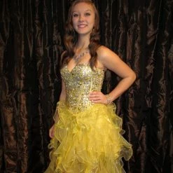 In Stock Nina Canacci 5024 Size 4 Ruffle High Low Fun Fashion Formal Dress Short Long Pageant Gown