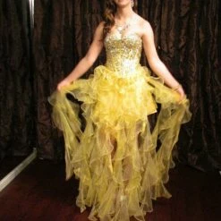 In Stock Nina Canacci 5024 Size 4 Ruffle High Low Fun Fashion Formal Dress Short Long Pageant Gown