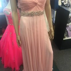 In Stock Jovani JVN27139 Blush Size 0 Prom Dress Pageant Gown Strapless Sweetheart