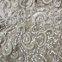 In Stock Ashley Lauren 4257 Short Beaded Cocktail Dress Formal Ivory Gown Beaded Sequin