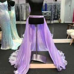 In Stock Marc Defang 8023 Layered Organza Prom Pageant Overskirt Fun Fashion Shimmer