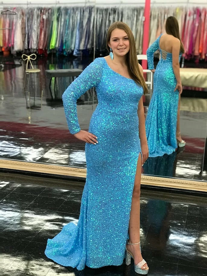 In Stock Amarra 87262 Neon Blue Prom Dress Size 6 Sequin One Shoulder Sleeve With Slit 7 In Stock Amarra 87262 Neon Blue Prom Dress Size 6 Sequin One Shoulder Sleeve With Slit