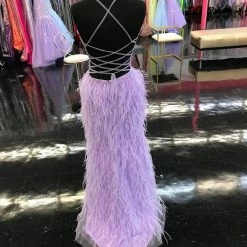 In Stock Jovani 08060 Size 4 Long Feather Backless Corset Prom Dress Formal Gown Slit Skirt V Neck 33 In Stock Jovani 08060 Size 4 Long Feather Backless Corset Prom Dress Formal Gown Slit Skirt V Neck