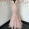 In Stock Ashley Lauren 1743 Size 4 Blush Mermaid Lace Prom Dress Embellished Gown