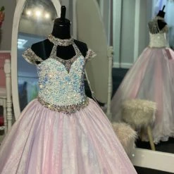 Sugar Kayne C103 Long Metallic Girls Pageant Dress Sequin Velvet Gown 20 Sugar Kayne C103 Long Metallic Girls Pageant Dress Sequin Velvet Gown