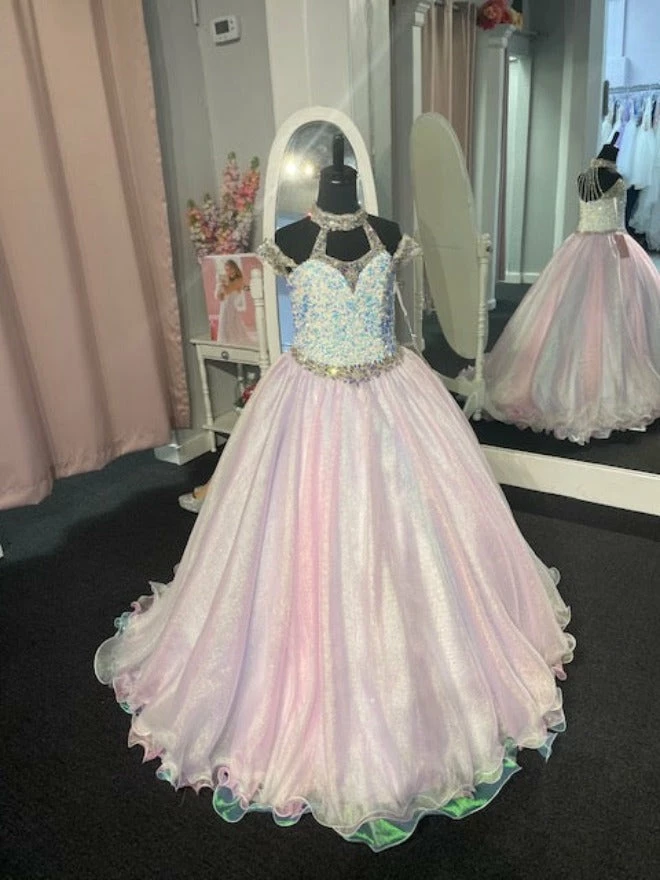 Sugar Kayne C103 Long Metallic Girls Pageant Dress Sequin Velvet Gown 3 Sugar Kayne C103 Long Metallic Girls Pageant Dress Sequin Velvet Gown