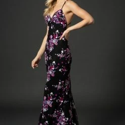 Nina Canacci 3176 Long Straight Beaded Prom Pageant Gown