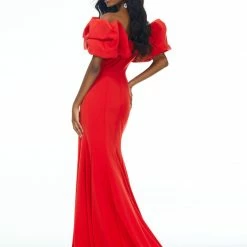 Ashleylauren Ashley Lauren 11017 Off Shoulder Scuba Pageant Gown With Oversized Ruffle Dress